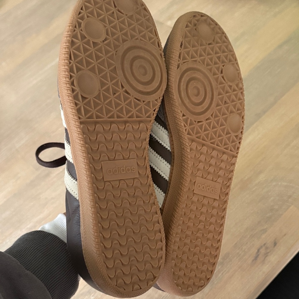 adidas Brown Leather Samba Sneakers - Picture 3 of 4